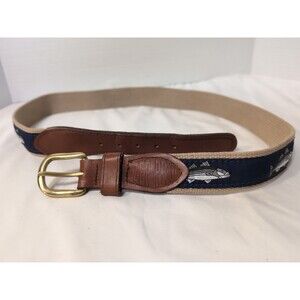 ZEP-PRO MENS CANVAS WOVEN/LEATHER OUTDOORS FISHING BELT MAHI Size 34 USA   BLUE